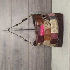 Coach Patchwork Leather Tote Shoulder Bag 10434